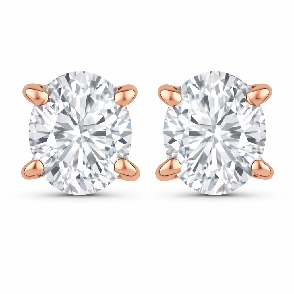 Oval-cut Solitaire Stud Earrings