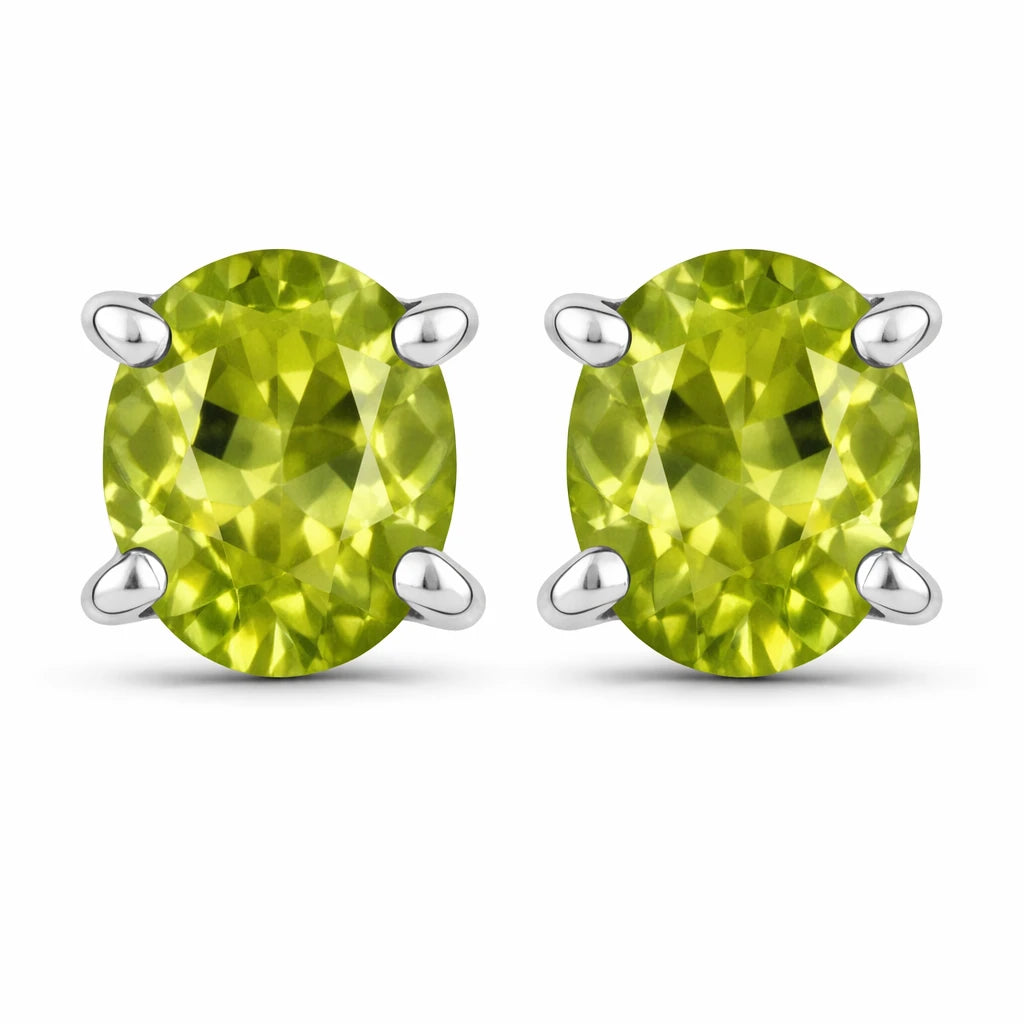 Oval-cut Solitaire Stud Earrings