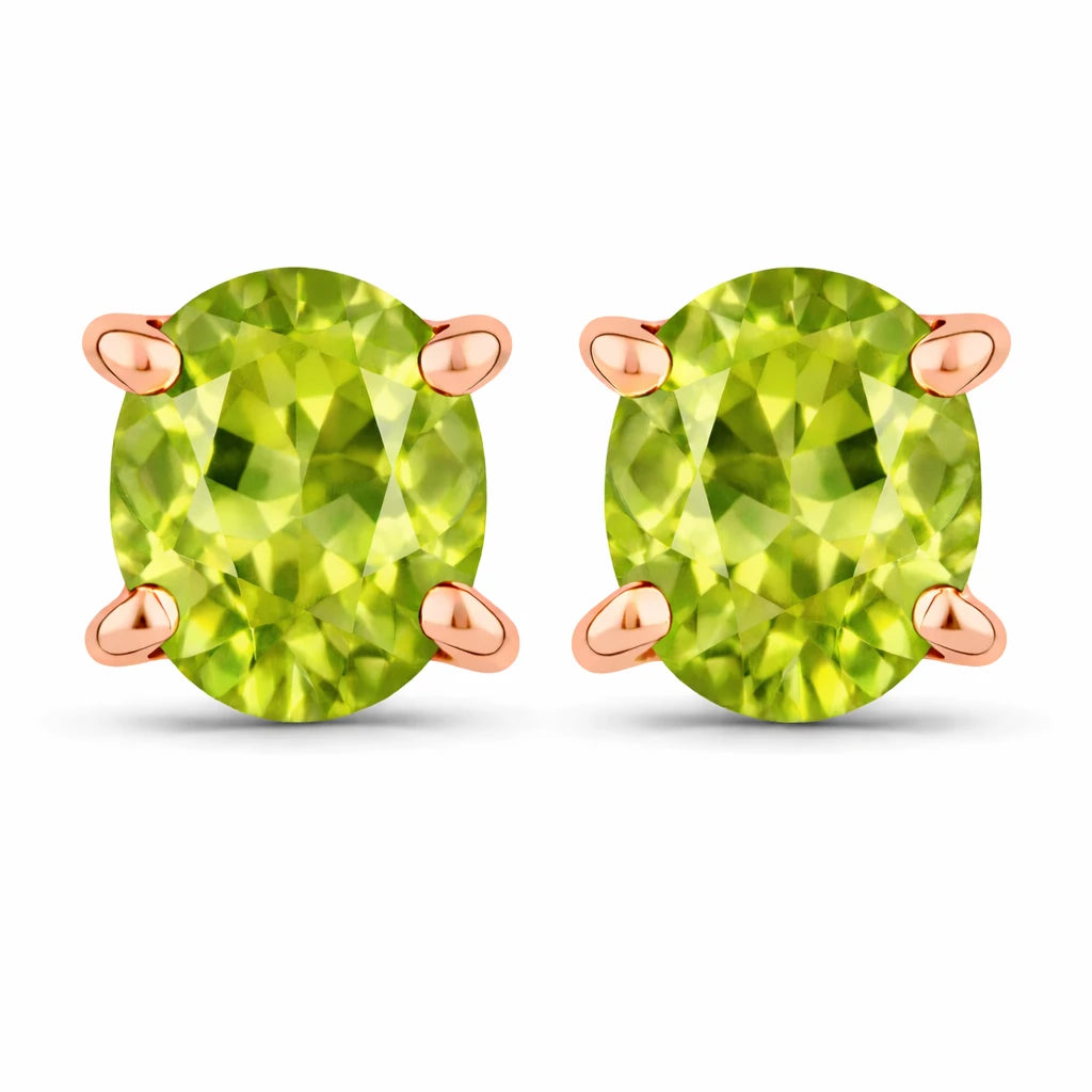 Oval-cut Solitaire Stud Earrings