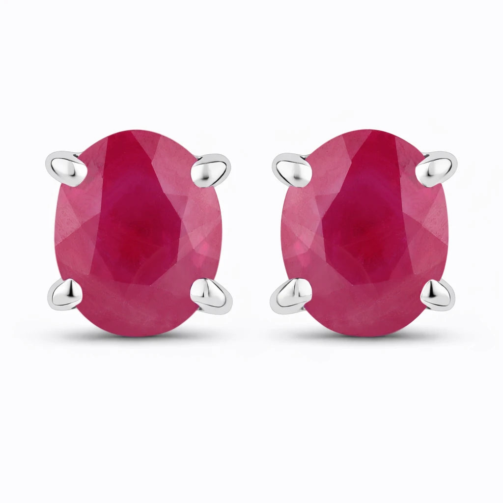 Oval-cut Solitaire Stud Earrings