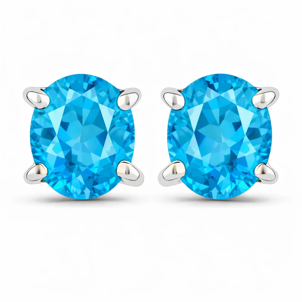 Oval-cut Solitaire Stud Earrings
