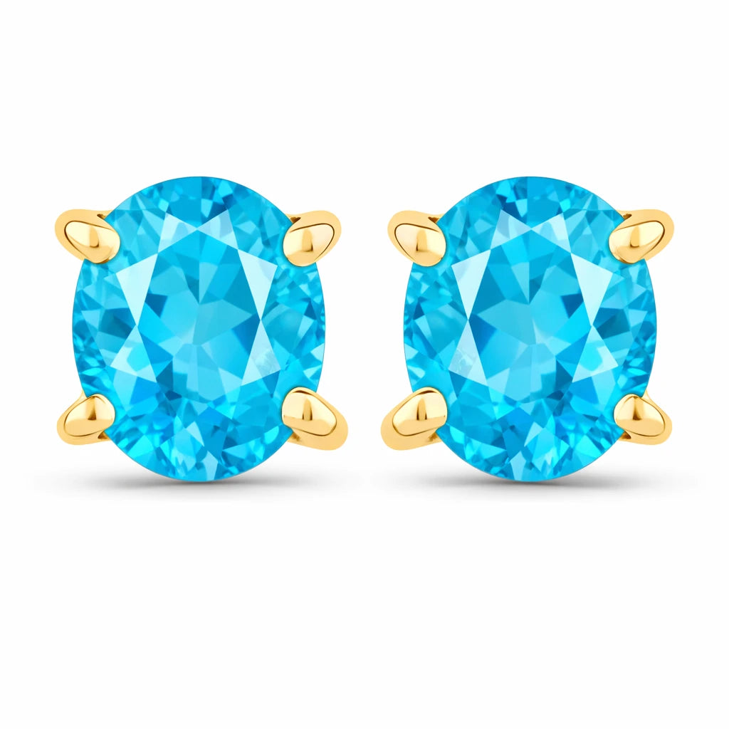 Oval-cut Solitaire Stud Earrings