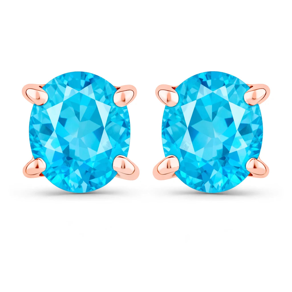 Oval-cut Solitaire Stud Earrings