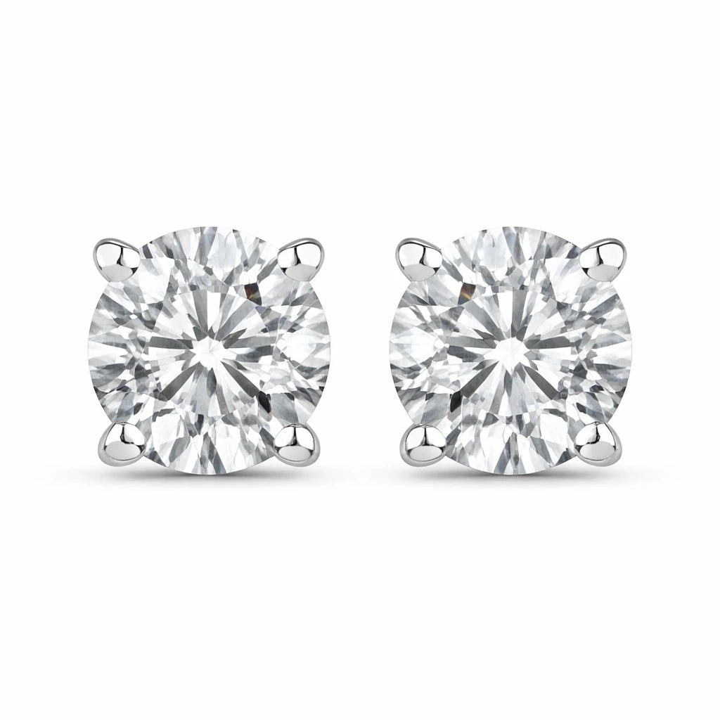Round Cut Stud Earrings