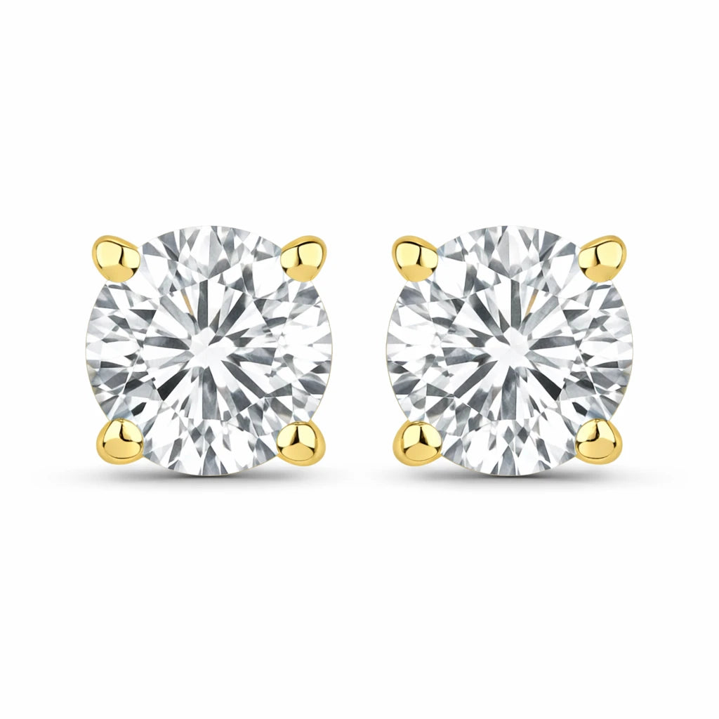 Round Cut Stud Earrings