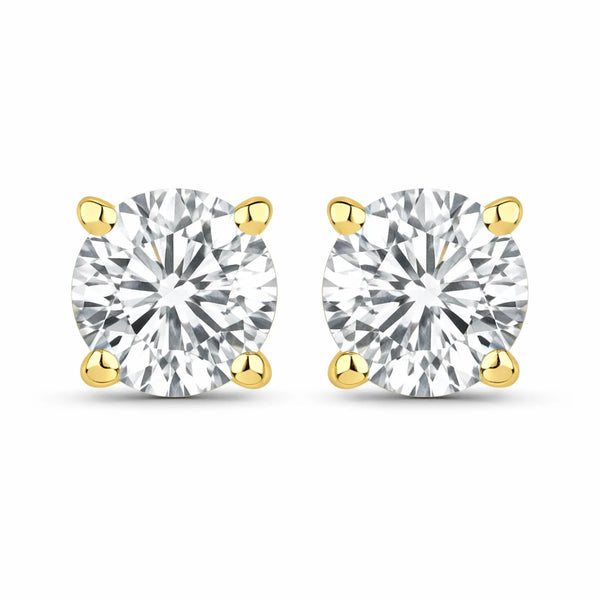 Round Cut Stud Earrings