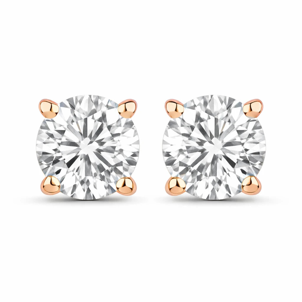 Round Cut Stud Earrings