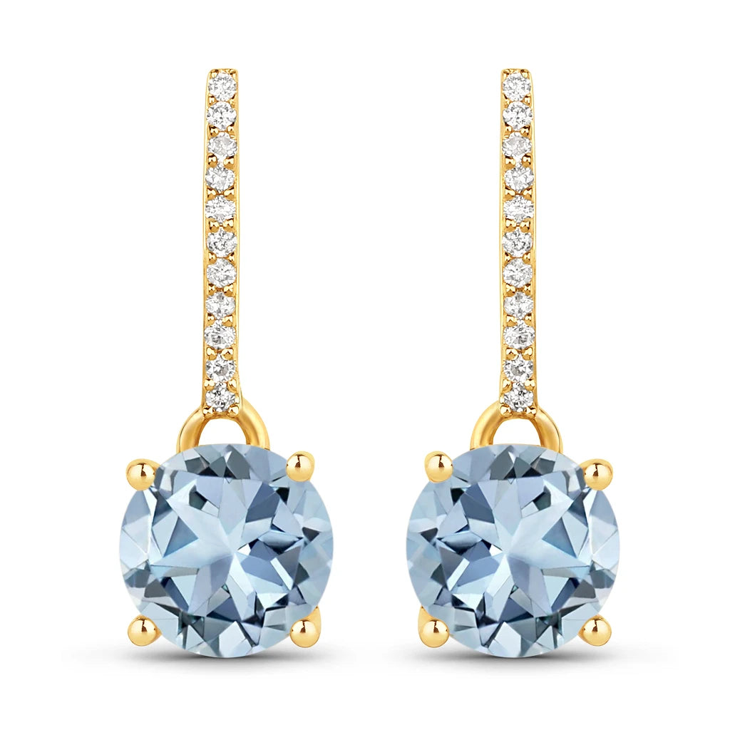 Round Cut Diamond Accent Drop Earrings
