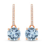 Round Cut Diamond Accent Drop Earrings