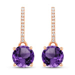 Round Cut Diamond Accent Drop Earrings