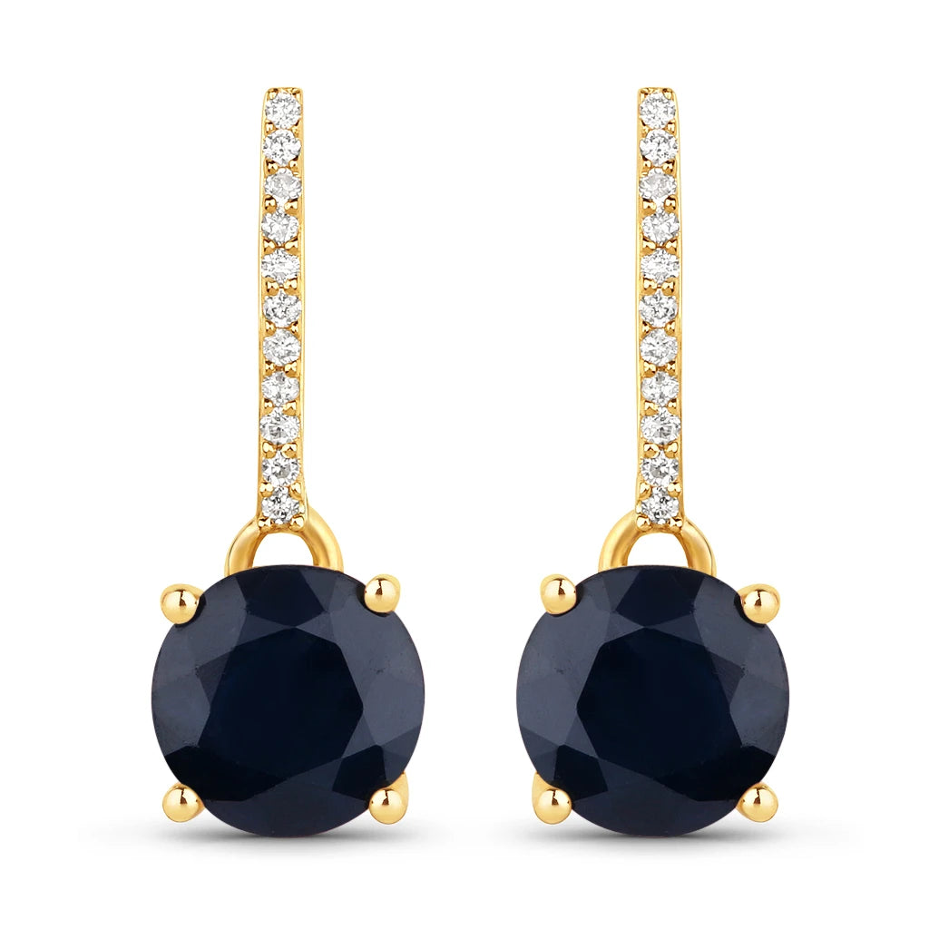 Round Cut Diamond Accent Drop Earrings