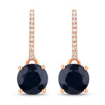 Round Cut Diamond Accent Drop Earrings