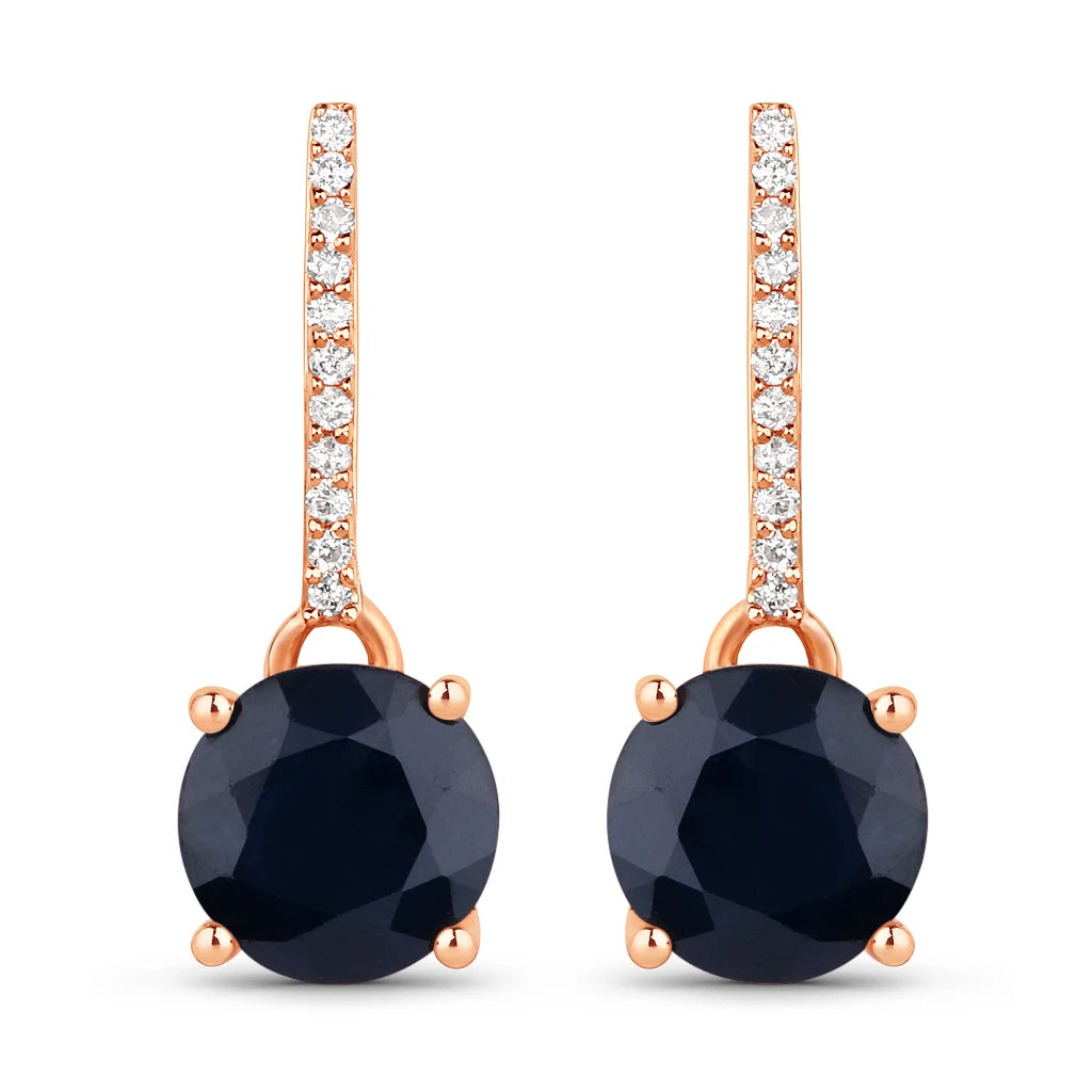 Round Cut Diamond Accent Drop Earrings