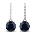 Round Cut Diamond Accent Drop Earrings