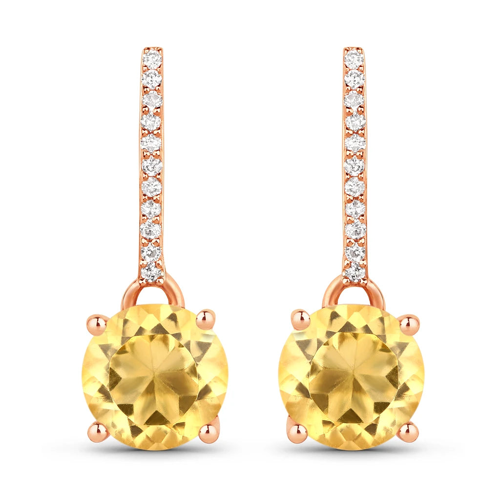 Round Cut Diamond Accent Drop Earrings