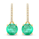 Round Cut Diamond Accent Drop Earrings