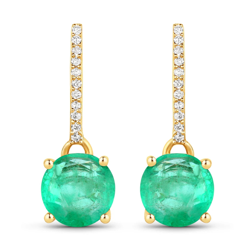 Round Cut Diamond Accent Drop Earrings