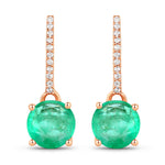 Round Cut Diamond Accent Drop Earrings