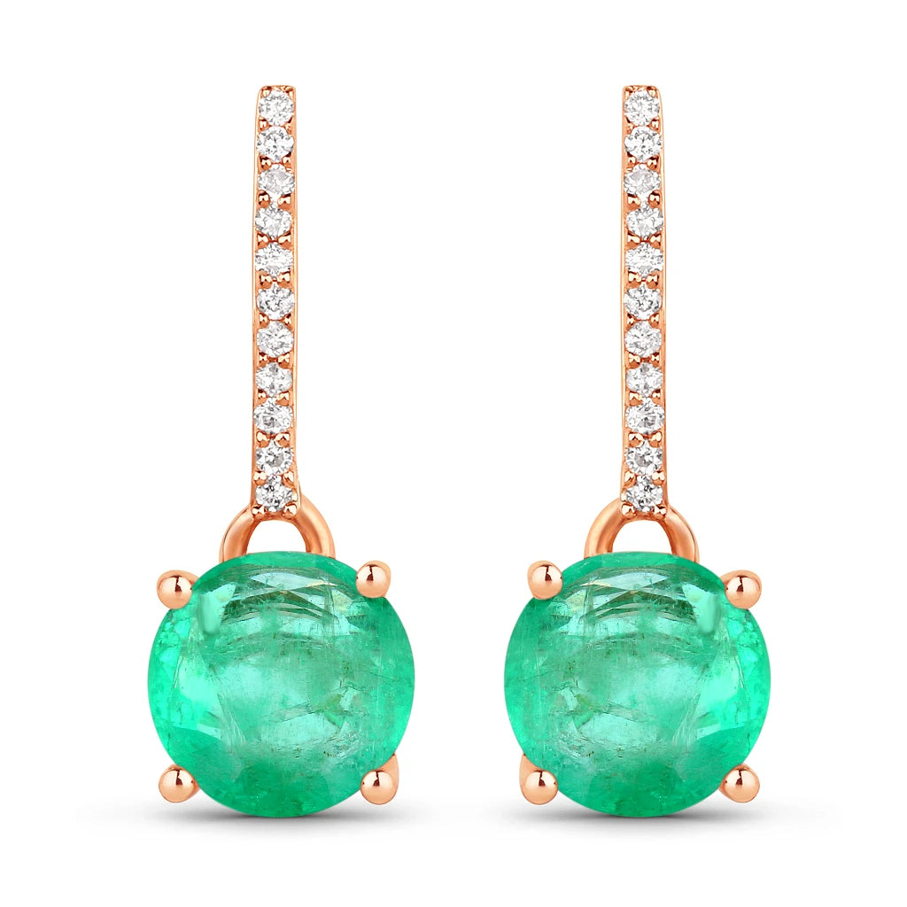 Round Cut Diamond Accent Drop Earrings