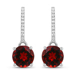 Round Cut Diamond Accent Drop Earrings