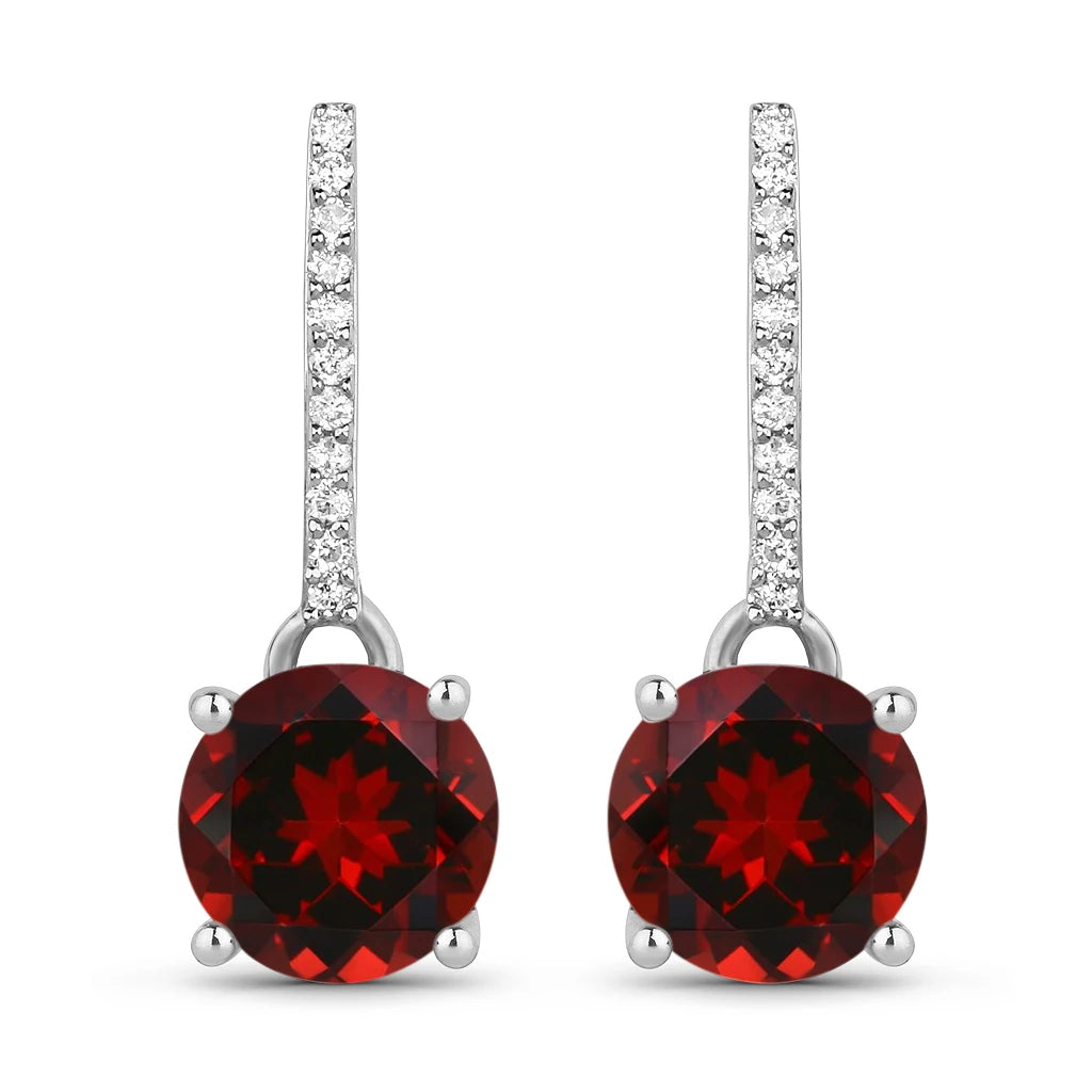 Round Cut Diamond Accent Drop Earrings