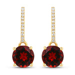 Round Cut Diamond Accent Drop Earrings