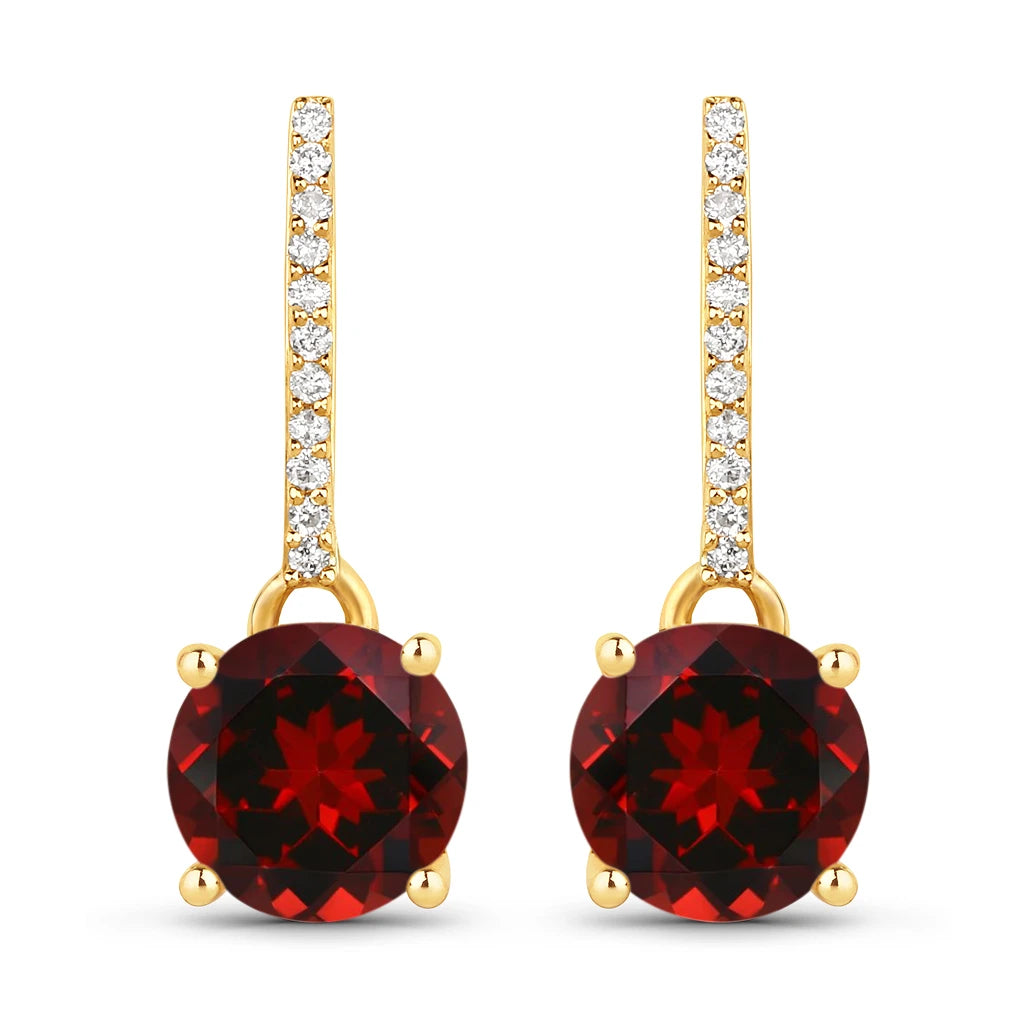 Round Cut Diamond Accent Drop Earrings