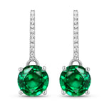 Round Cut Diamond Accent Drop Earrings