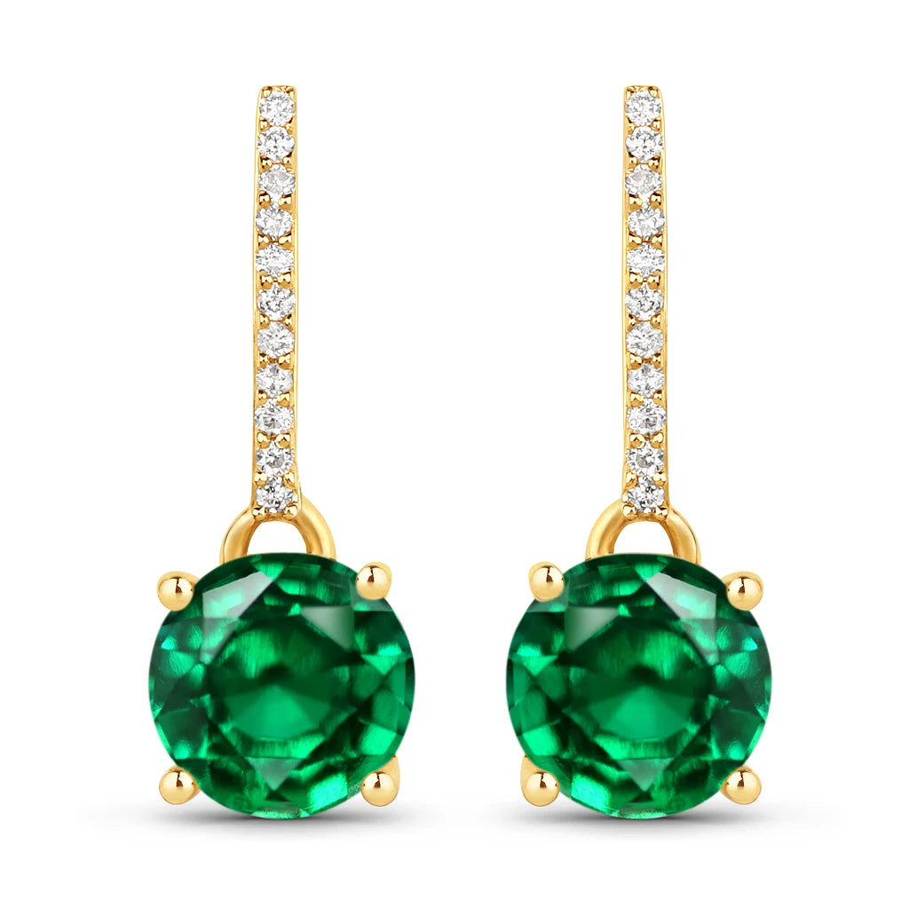 Round Cut Diamond Accent Drop Earrings