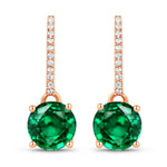 Round Cut Diamond Accent Drop Earrings