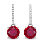 Round Cut Diamond Accent Drop Earrings