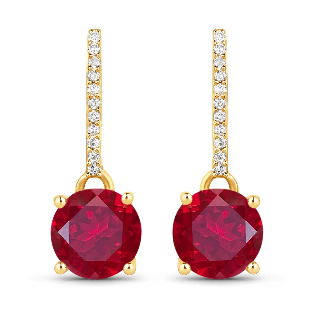 Round Cut Diamond Accent Drop Earrings