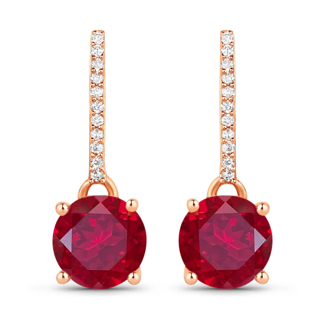 Round Cut Diamond Accent Drop Earrings