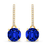 Round Cut Diamond Accent Drop Earrings