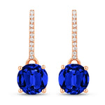 Round Cut Diamond Accent Drop Earrings