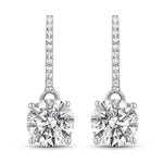 Round Cut Diamond Accent Drop Earrings