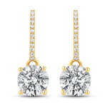 Round Cut Diamond Accent Drop Earrings
