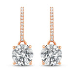 Round Cut Diamond Accent Drop Earrings