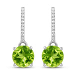 Round Cut Diamond Accent Drop Earrings
