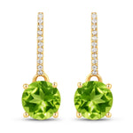 Round Cut Diamond Accent Drop Earrings