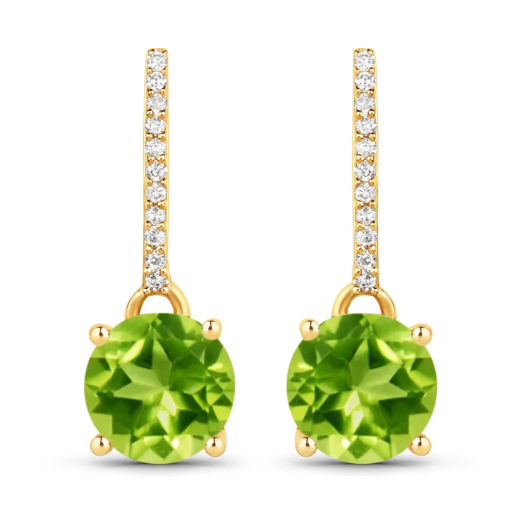 Round Cut Diamond Accent Drop Earrings