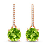 Round Cut Diamond Accent Drop Earrings