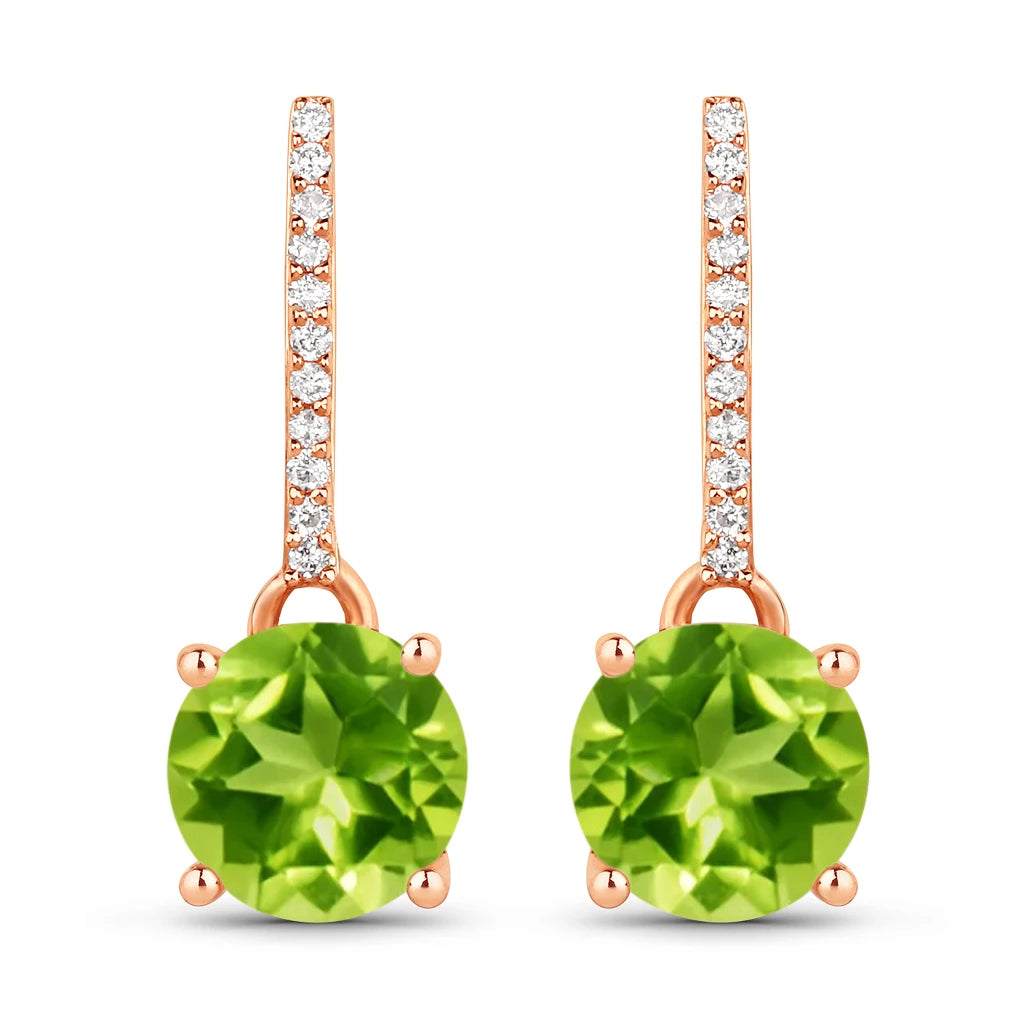 Round Cut Diamond Accent Drop Earrings