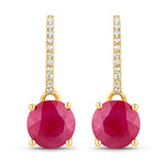 Round Cut Diamond Accent Drop Earrings