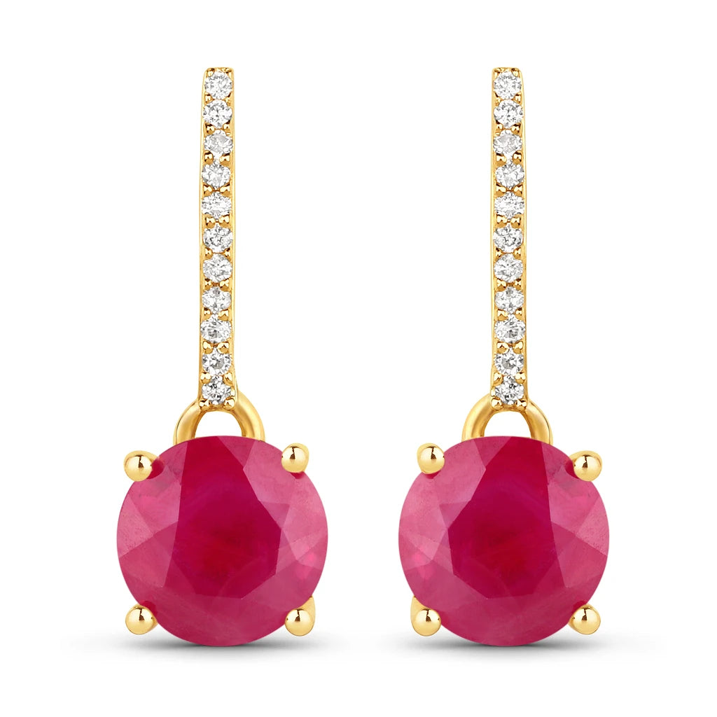 Round Cut Diamond Accent Drop Earrings