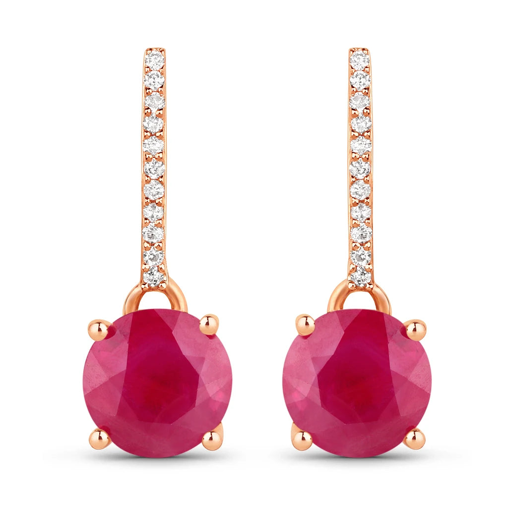 Round Cut Diamond Accent Drop Earrings