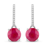 Round Cut Diamond Accent Drop Earrings