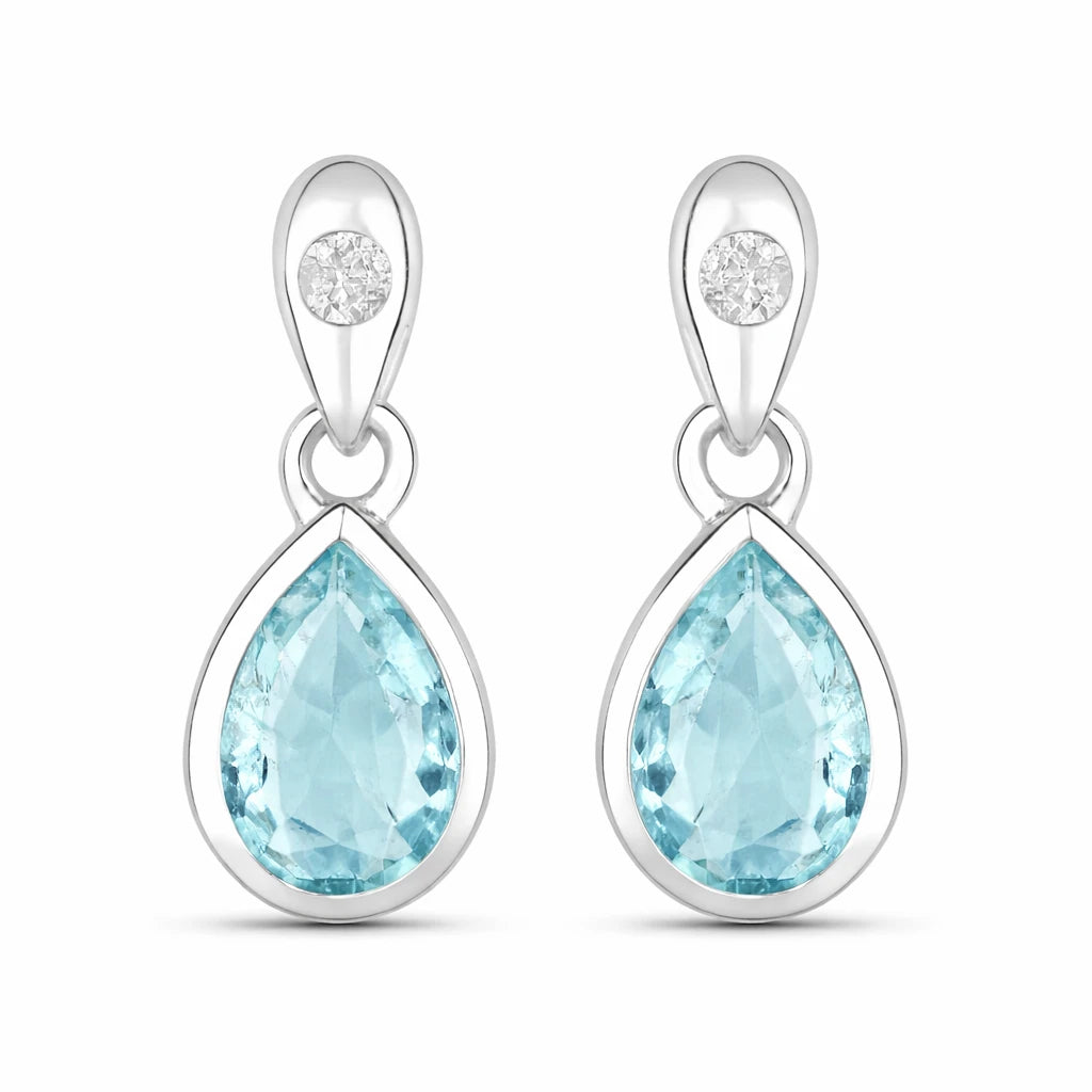 Pear Cut Diamond Accent Drop Earrings