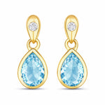 Pear Cut Diamond Accent Drop Earrings