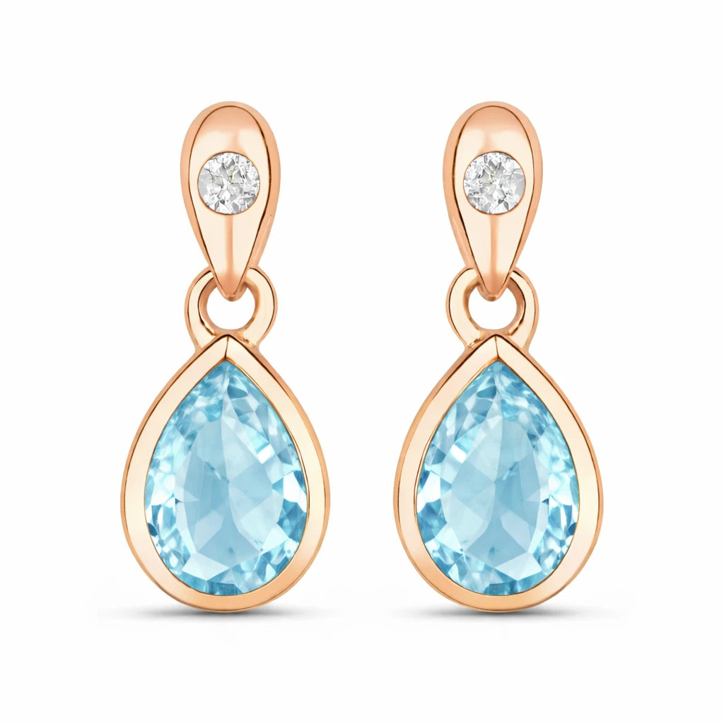 Pear Cut Diamond Accent Drop Earrings